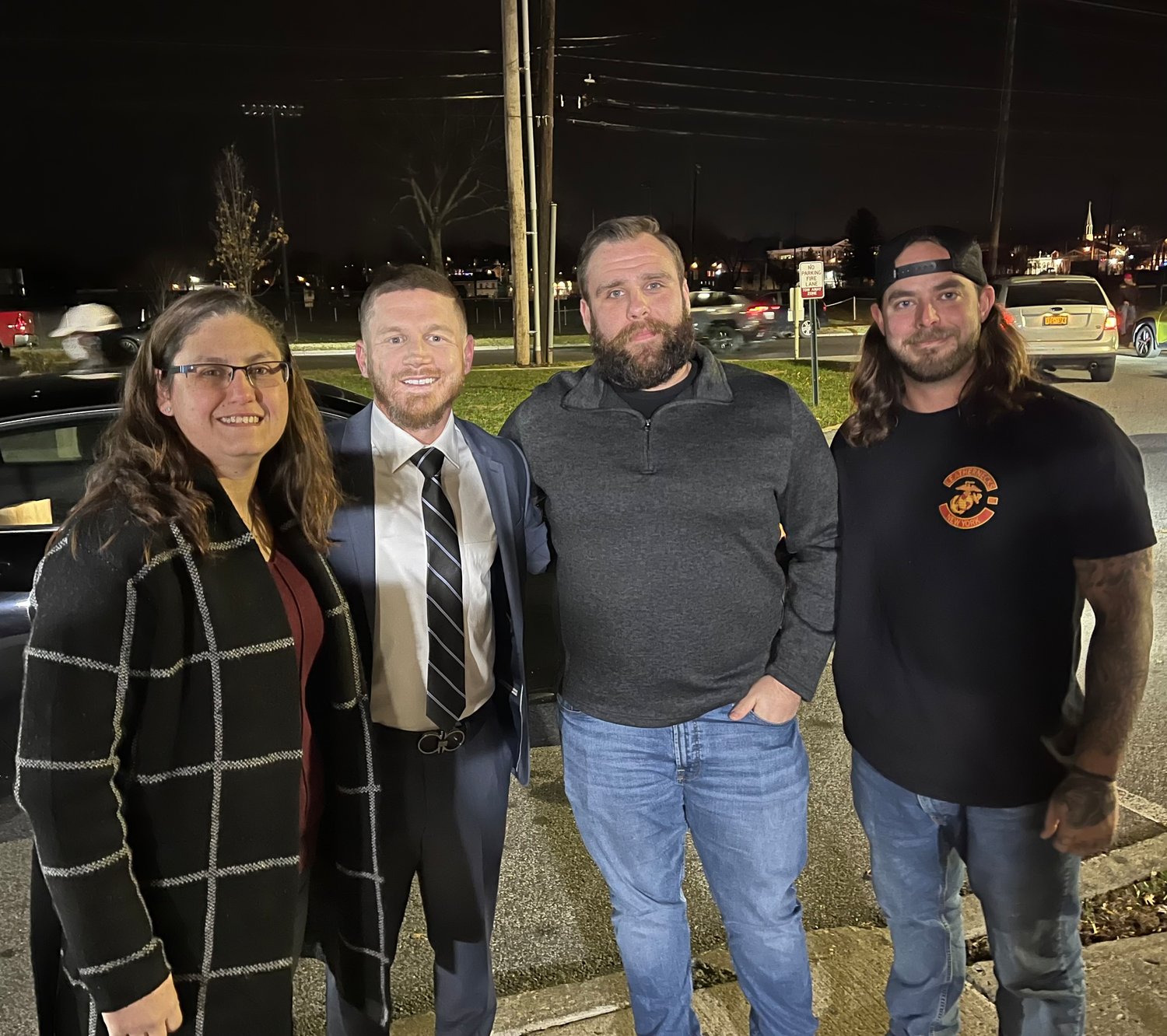 ATI Veteran Advocate Crystal Brousseau, left, Medal of Honor recipient Kyle Carpenter, and ATI Veteran Advocates Ryan Fuller and Kevin Coates attended the Rumshock Veterans Foundation Dinner in Newburgh on December 8.